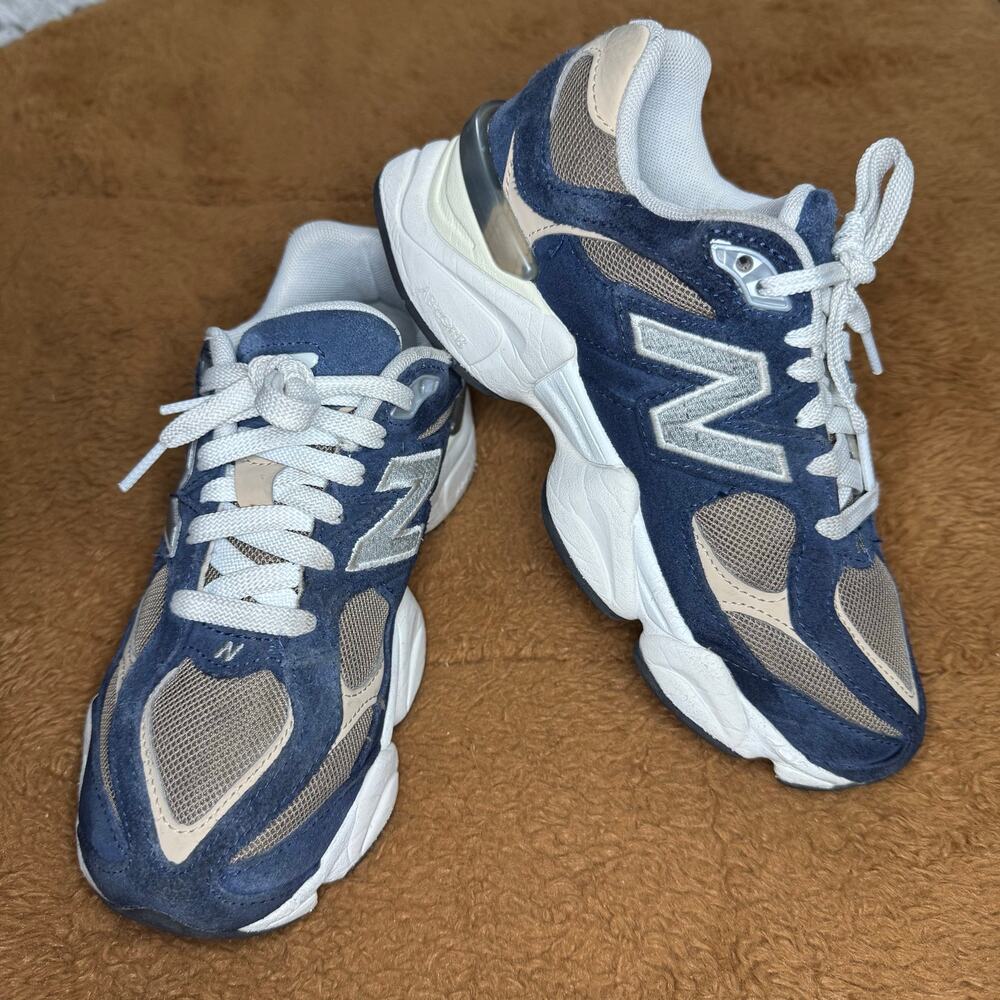 New Balance 9060 Kids Size 4 Blue Brown Sneakers GC9060BF Chunky - Picture 5 of 7